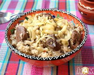 Плов с машем и телятиной