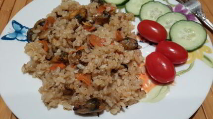 Плов с мидиями