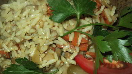 Плов с шампиньонами