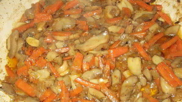 плов с шампиньонами