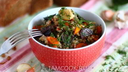 Постный плов с грибами в мультиварке