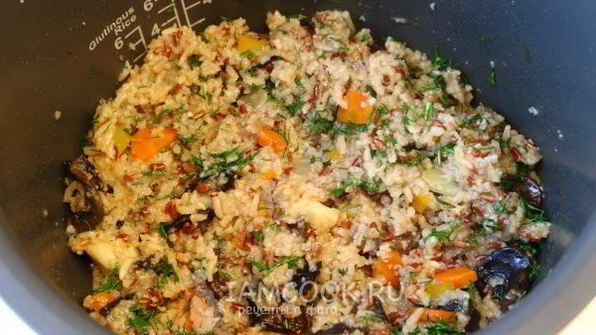 постный плов с грибами в мультиварке