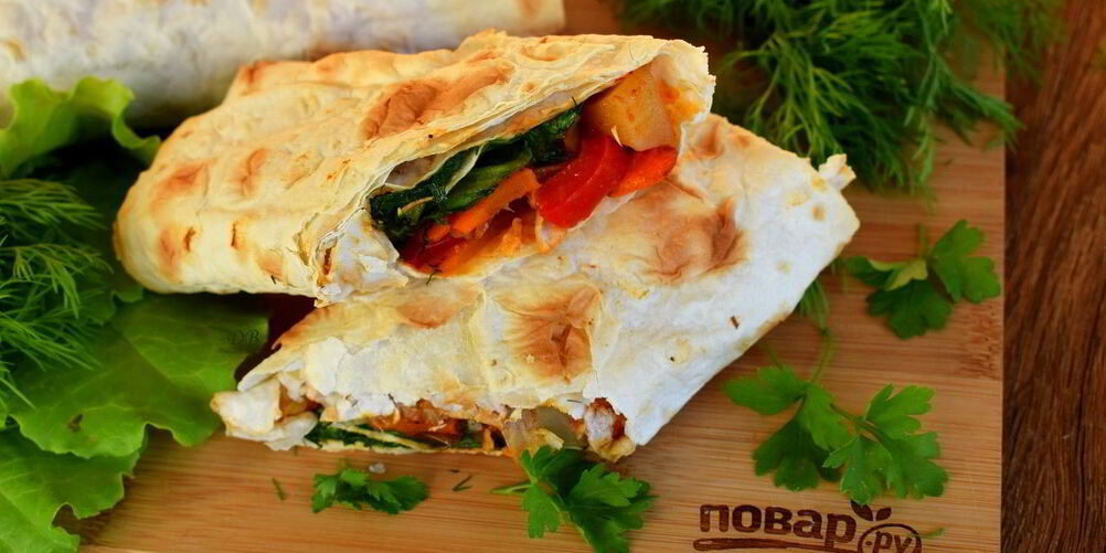 Рецепт овощного рагу в лаваше