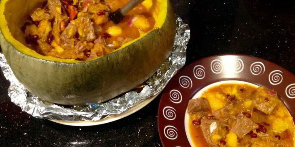 Рецепт пикантного рагу в тыкве