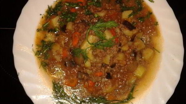 рагу из баклажанов с фаршем