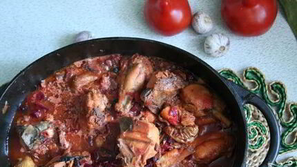 Рагу из курицы со свеклой