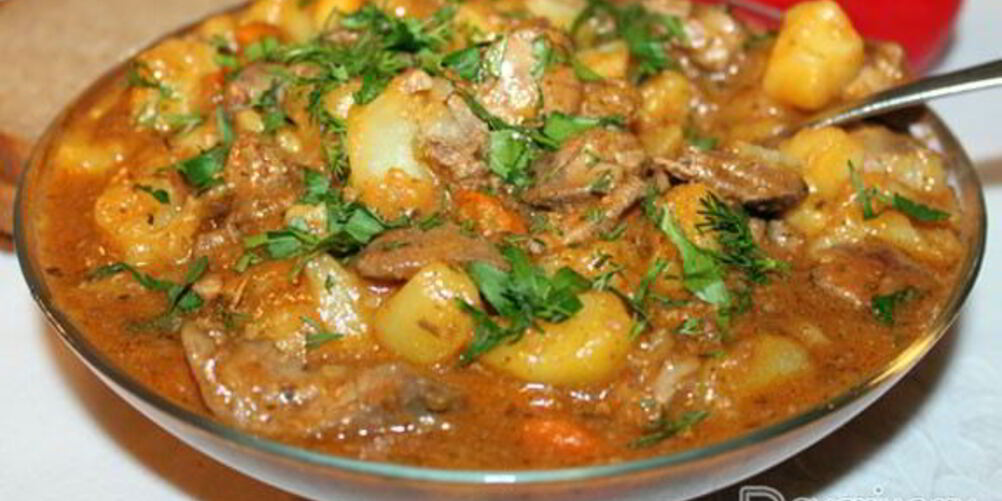 Рецепт рагу из потрошков курицы