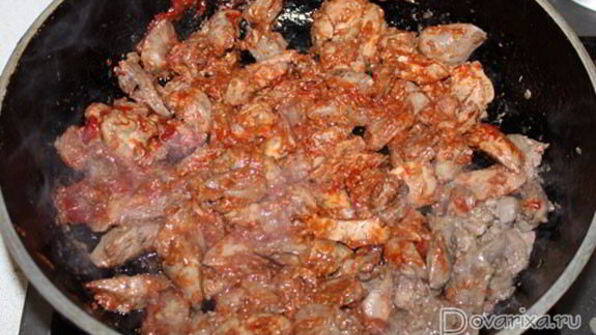 рагу из потрошков курицы