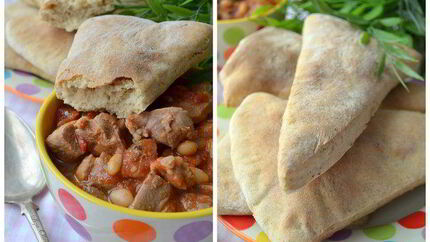 Цельнозерновые сметанные треугольники с аппетитным рагу из индейки