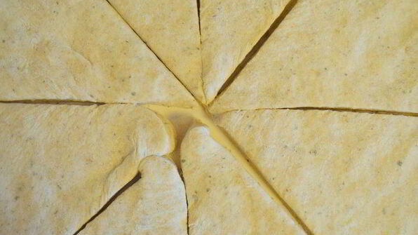 цельнозерновые сметанные треугольники с аппетитным рагу из индейки