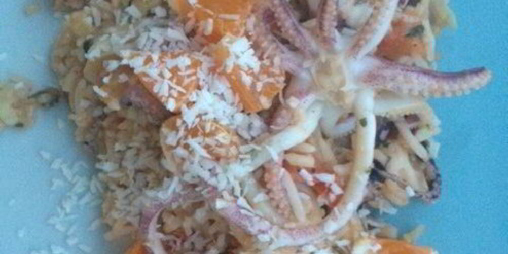 Рецепт ризотто из морепродуктов с кокосом