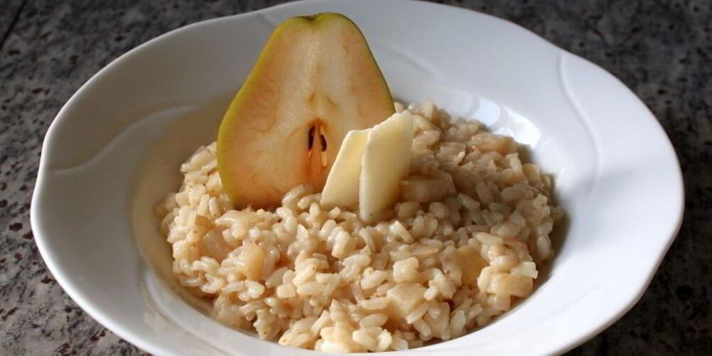 Рецепт ризотто с грушей и сыром пекорино