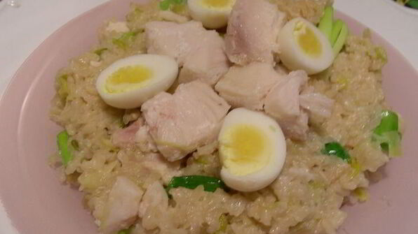 ризотто с копченой рыбой