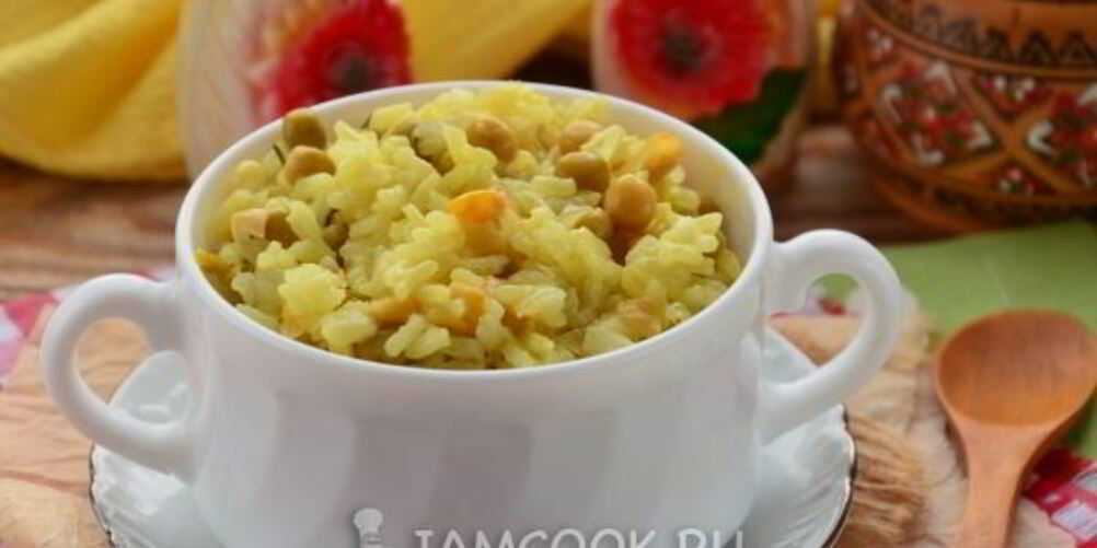 Рецепт ризотто с кукурузой и горошком