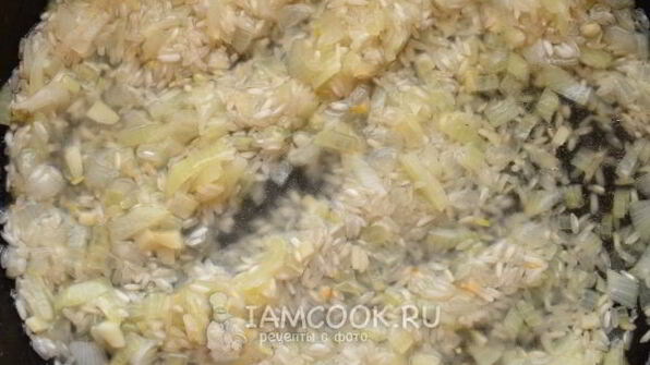 ризотто с кукурузой и горошком