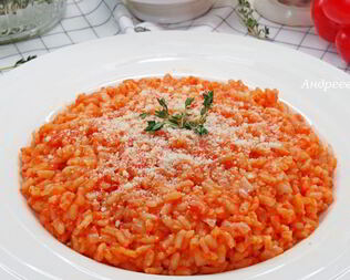 Ризотто с печеным болгарским перцем