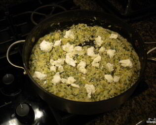 Ризотто со шпинатом и козьим сыром