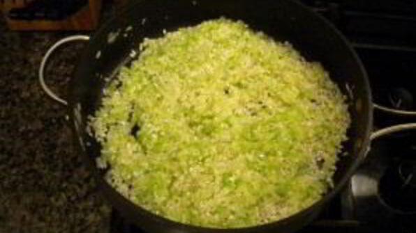 ризотто со шпинатом и козьим сыром