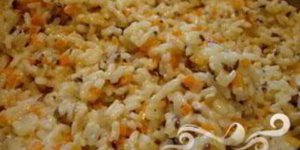 Рецепт сливочного ризотто с кубиками овощей и семенами льна