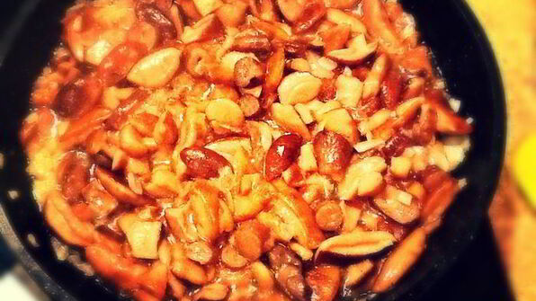 сливочное ризотто с польскими грибами и пармезаном