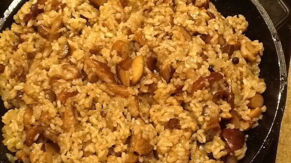 сливочное ризотто с польскими грибами и пармезаном