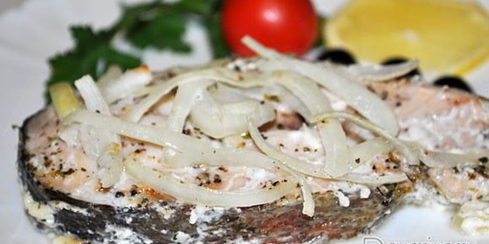 Рецепт красной рыбы, запеченной в сливках