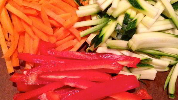 креветки с овощами