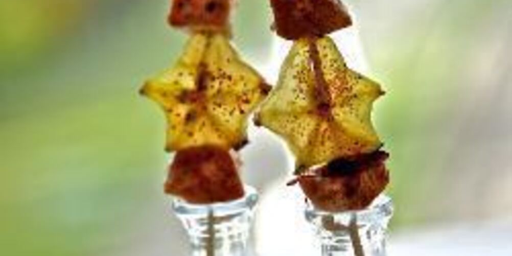 Рецепт куриных шашлычков с карамболой