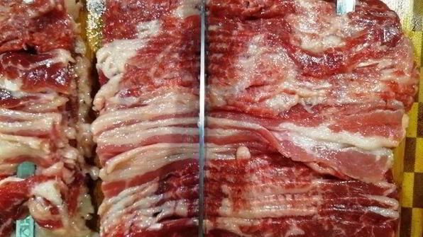 шашлык из бекона мраморной говядины