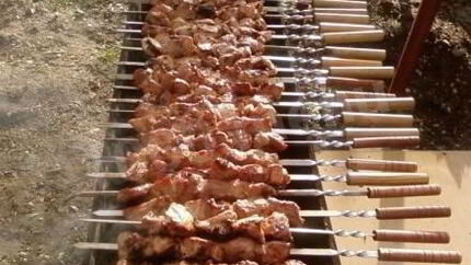 Шашлык из говядины на мангале