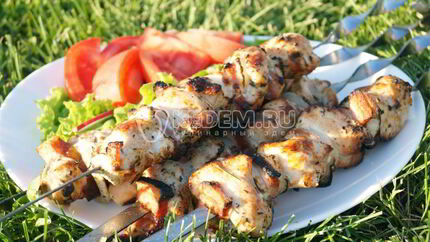 Шашлык из курицы с корейкой