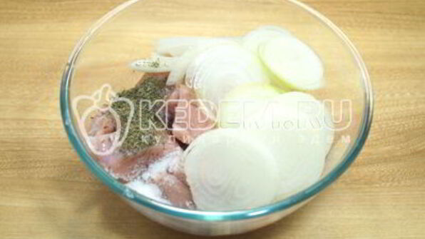 шашлык из курицы с корейкой