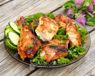 Шашлык из курицы с уксусом и луком