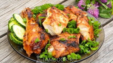 Шашлык из курицы с уксусом и луком