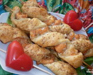 Шашлык из рыбы в духовке