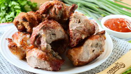 Шашлык из свинины рулетиками