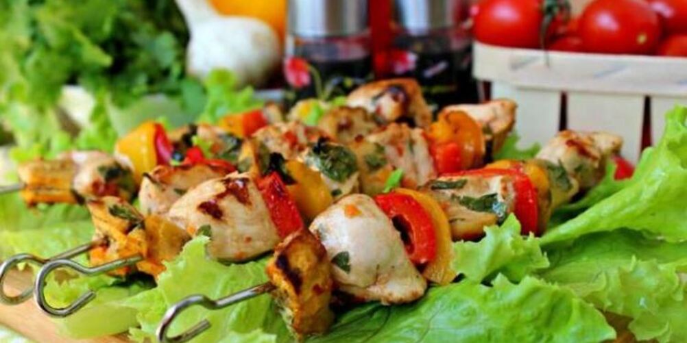 Рецепт шашлыка куриного с овощами