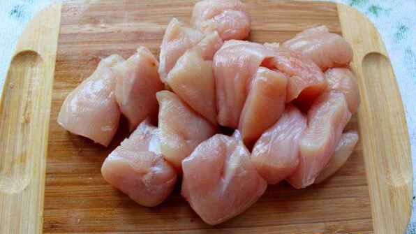 шашлык куриный с овощами