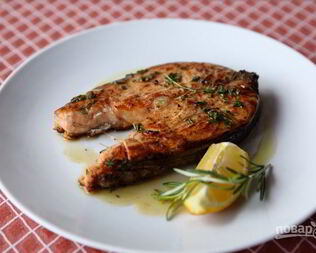 Стейк семги на гриле