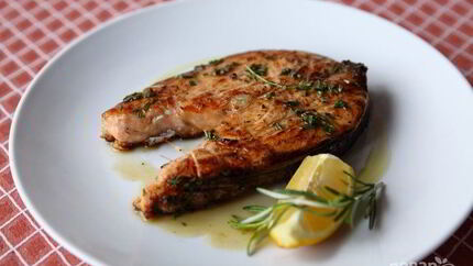 Стейк семги на гриле