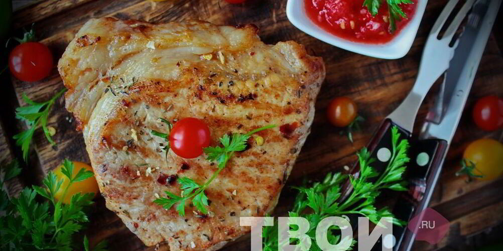 Рецепт стейка свиного с овощами