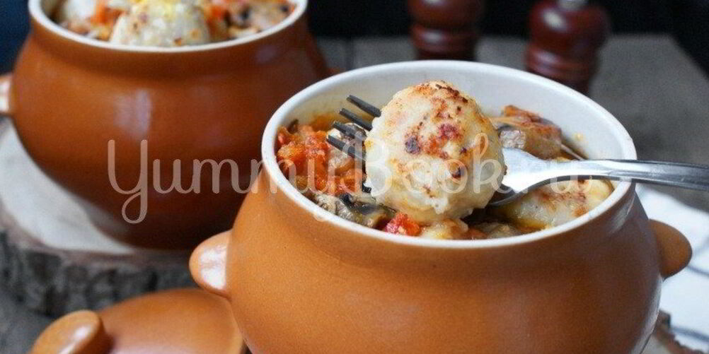 Рецепт куриных тефтелей в горшочках