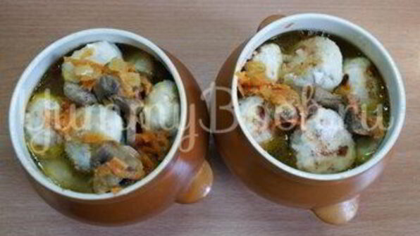 куриные тефтели в горшочках