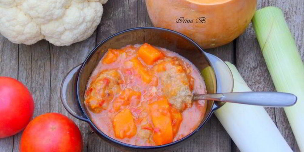 Рецепт тефтелей в соусе с тыквой