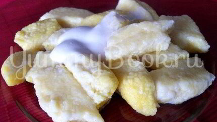 Ленивые вареники с бананом