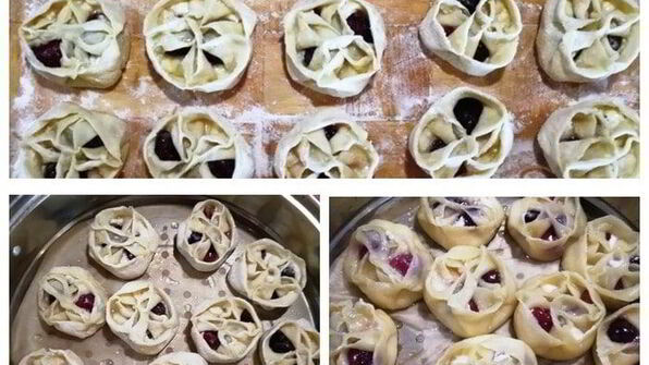 вареники с черешней и творогом