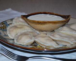 Вареники с красным творогом