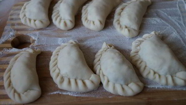 вареники с рубленой картошкой и прослойкой