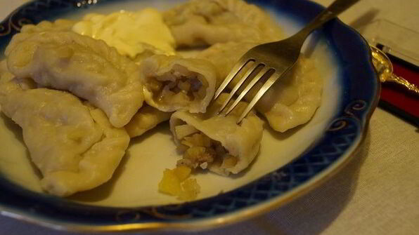 вареники с рубленой картошкой и прослойкой