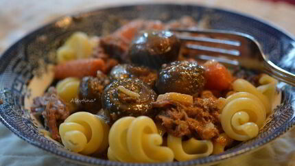 Жаркое из говядины с грибами